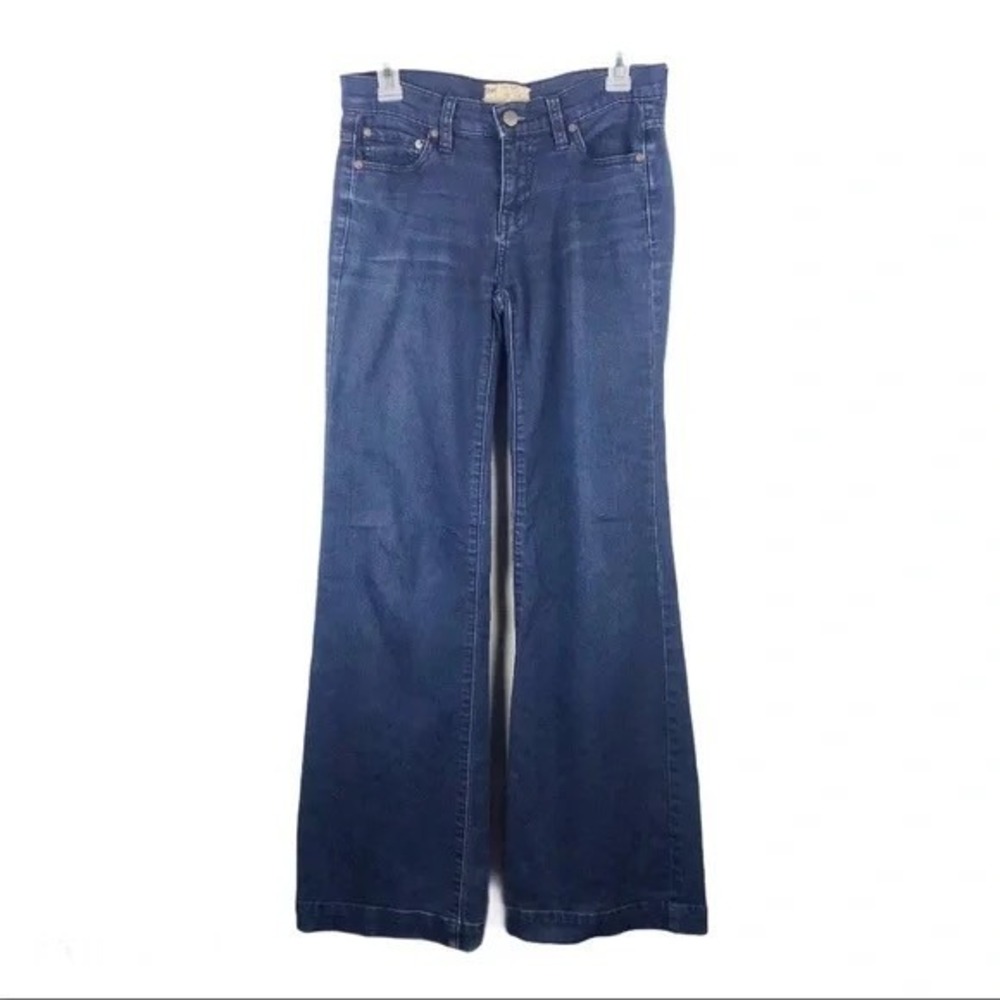 Free People Flare Jeans W26 Y2K Low Rise Wide Leg Frayed Hem‎ Boho